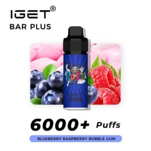 iGET BAR PLUS VAPE 6000 PUFF – BLUEBERRY RASPBERRY BUBBLEGUM