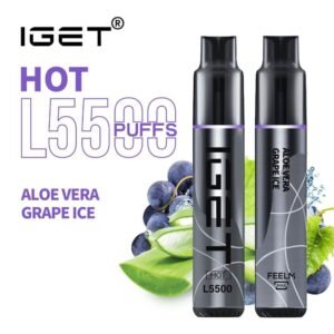 iGET HOT VAPE 5500 PUFF – ALOE VERA GRAPE ICE
